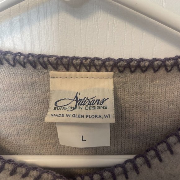 Artisans sunschein designs leaf fall sweater crewneck womens Large - Picture 3 of 3